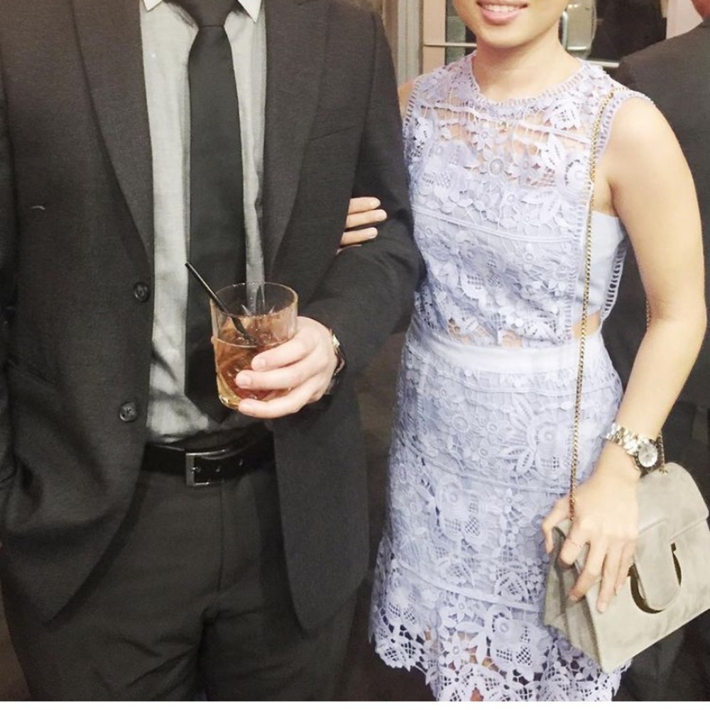 Purple Lavender Lace Dress Small